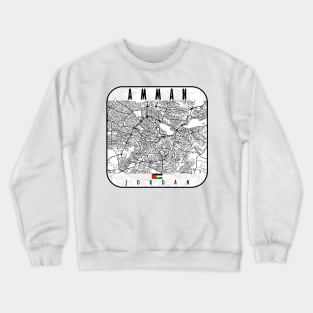 Amman Map Jordan Crewneck Sweatshirt